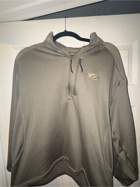 Drake Olive/Taupe Waffle-Knit Crewneck Pullover 1/4 Zip